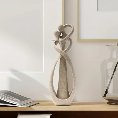 Eternal Embrace - Abstract Kissing Couple Sculpture