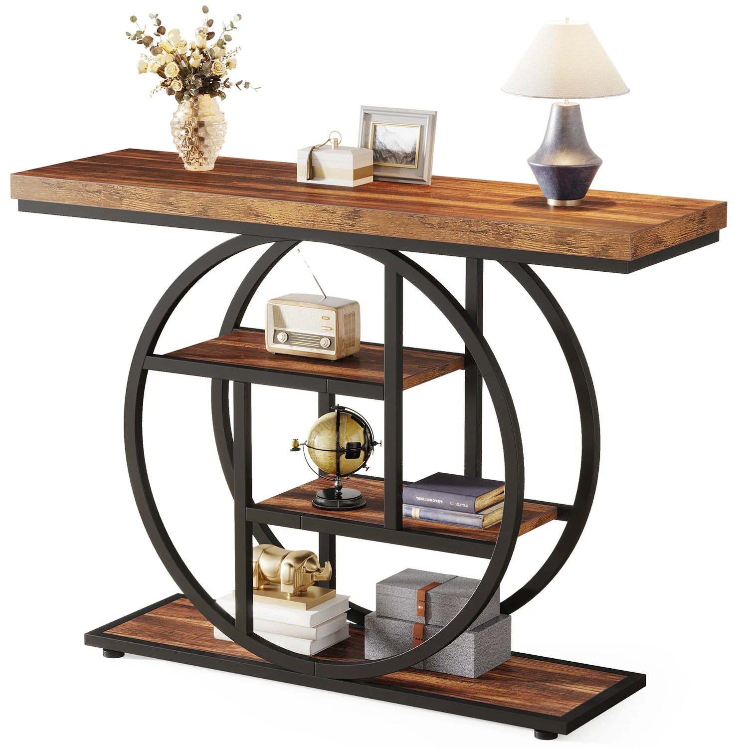 Modern Iron &amp; Wood Entrance Table