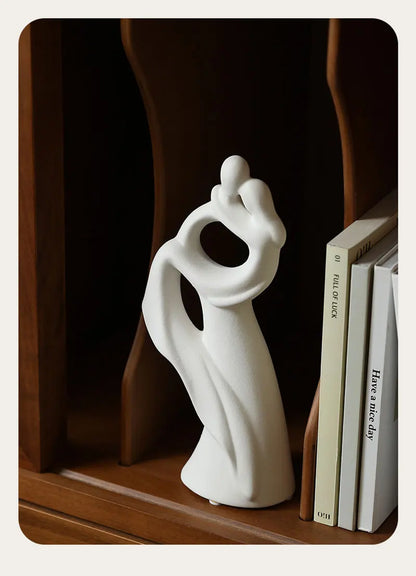 Nordic Pop Art Ceramic Couple Sculpture