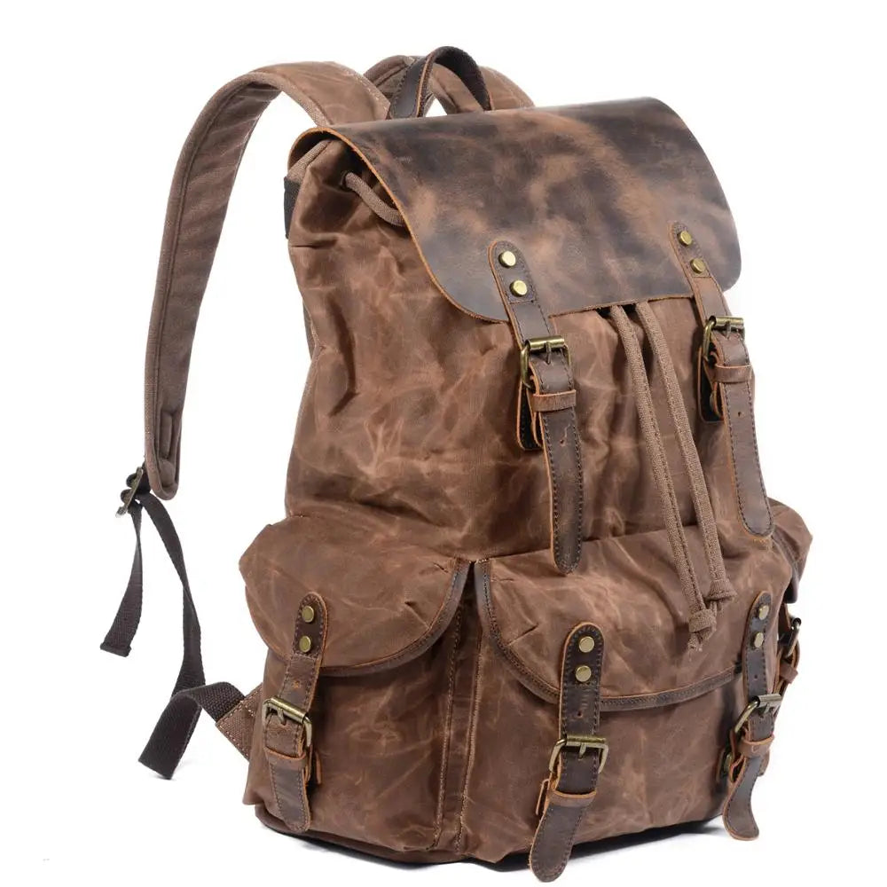 Trailblazer Canvas Leather Backpack