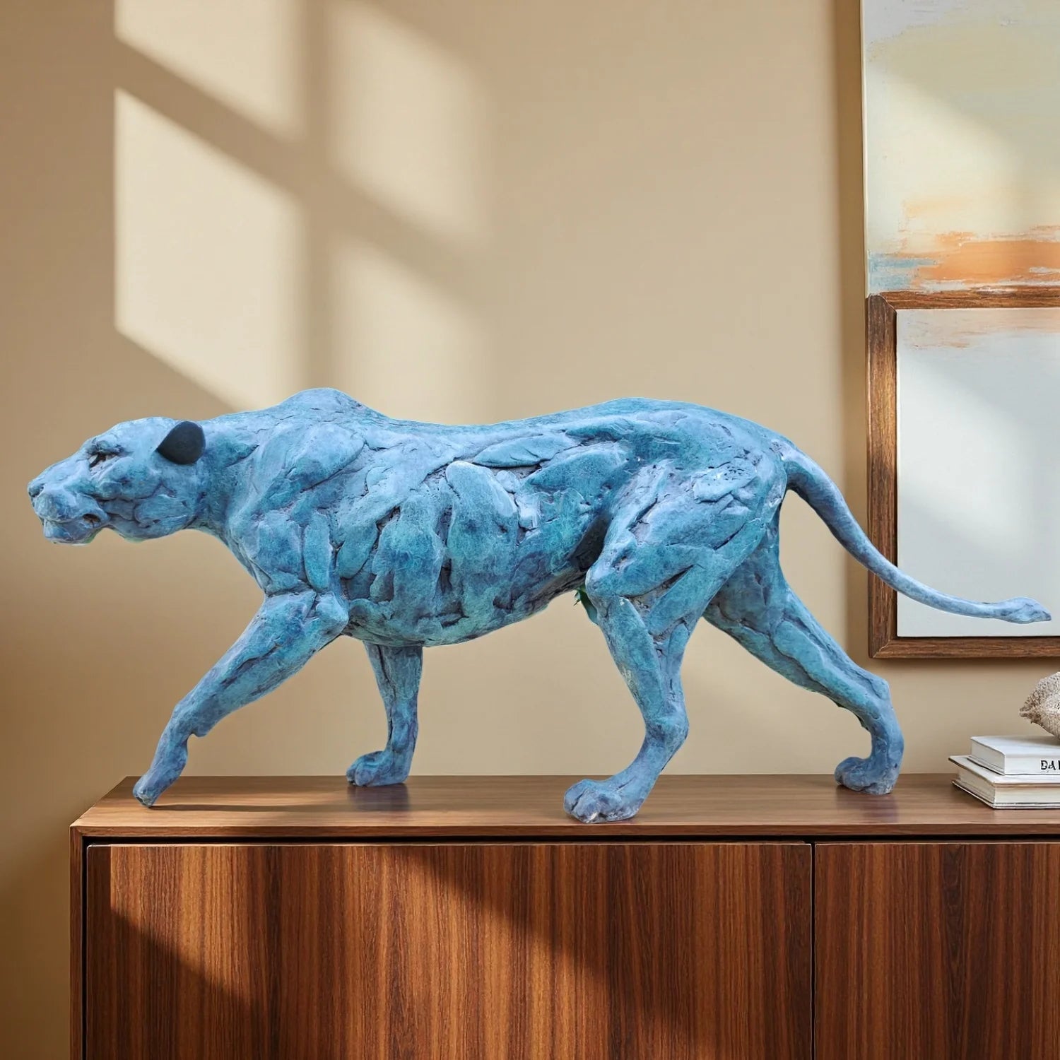 STRIDING PANTHER SCULPTURE | Oxidized Bronze