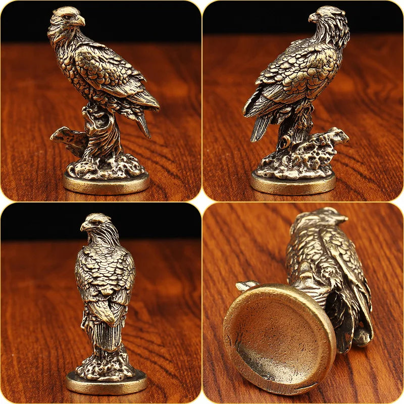 Miniature Brass Eagle Sculpture