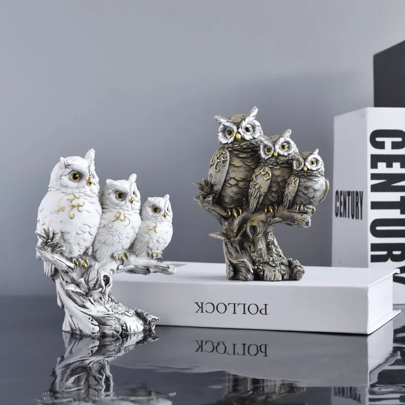 Owl Family Tree Sculpture