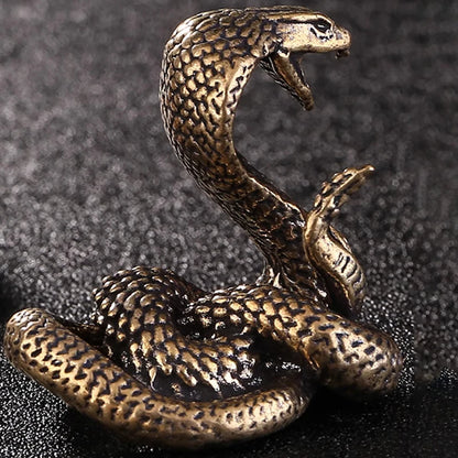Miniature Brass Cobra Sculpture