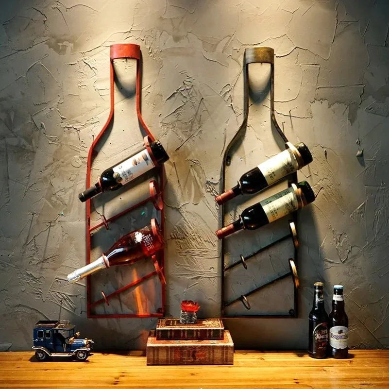 Bottle-Form Wall Wine Rack