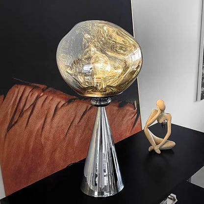 The Vulcan - Organic Form Floor Lamp with Smoke Gray Shade