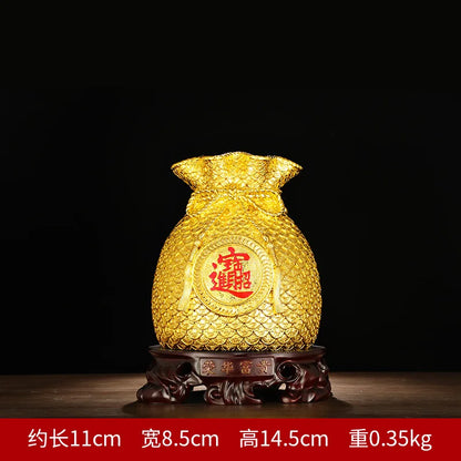 WEALTH VESSEL | Golden Money Bag Sculpture