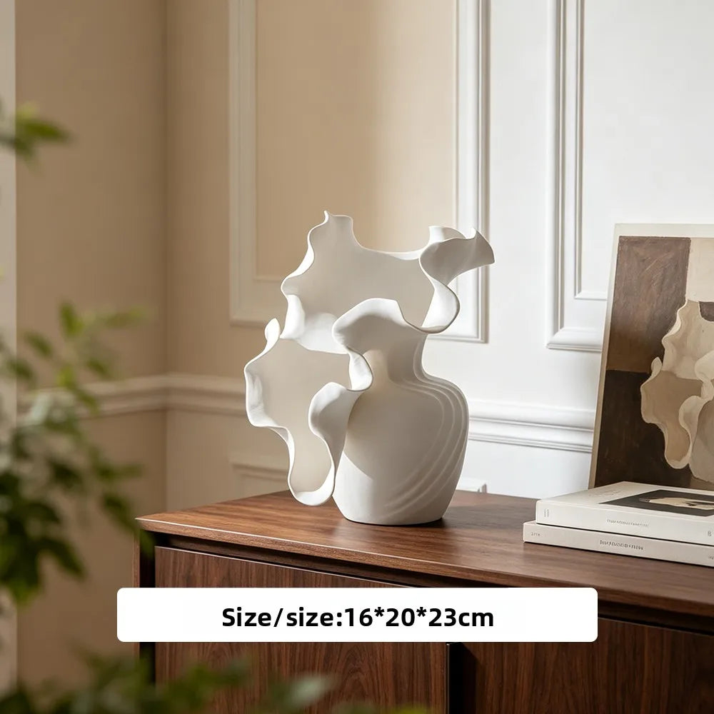 Ruffled Wave Ceramic Vase