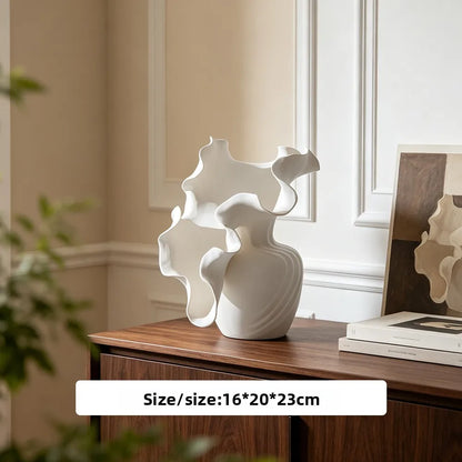 Ruffled Wave Ceramic Vase