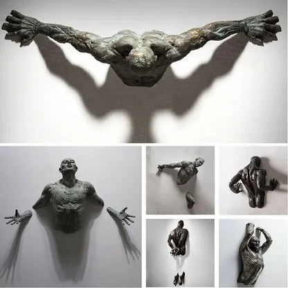 The Breakout™ - 3D Wall Figure Sculpture in Copper Finish Resin