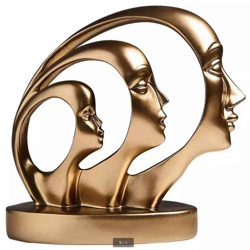 Abstract Resin Face Sculpture