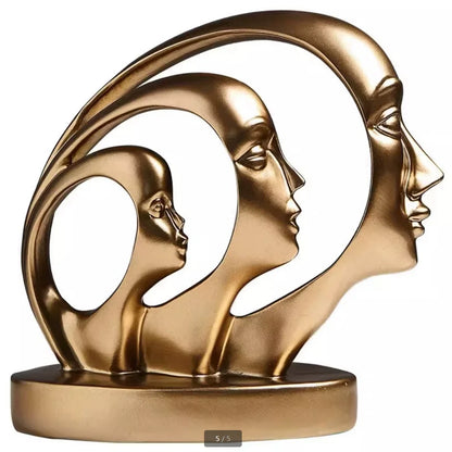 Abstract Resin Face Sculpture