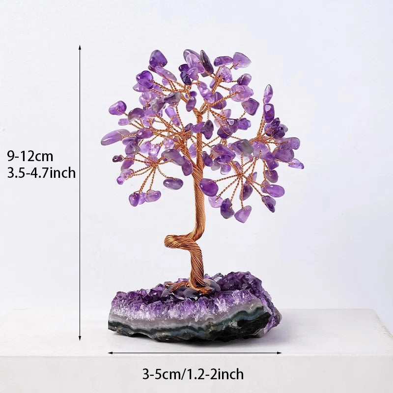 The Amethyst Grove - Wire-Wrapped Crystal Tree on Natural Base