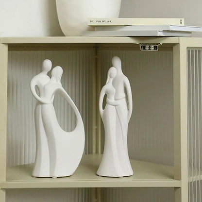 Nordic Pop Art Ceramic Couple Sculpture