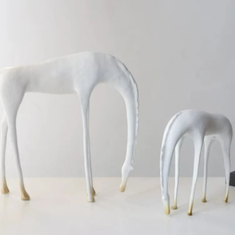 Abstract Metal Deer Sculpture