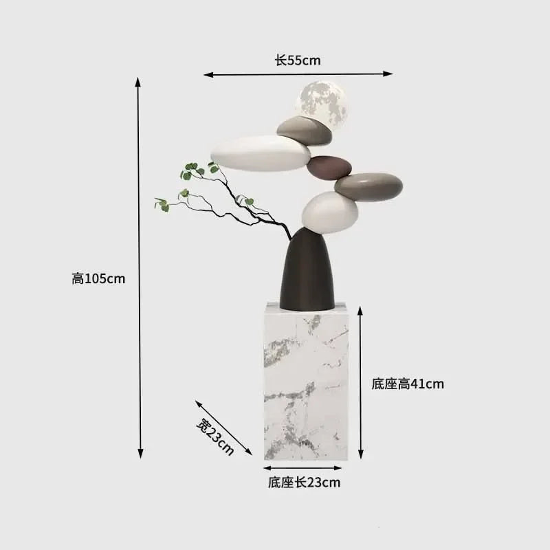 Luminous Resin Landscape Stone Sculpture