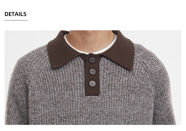 Retro Henley Collar Sweater