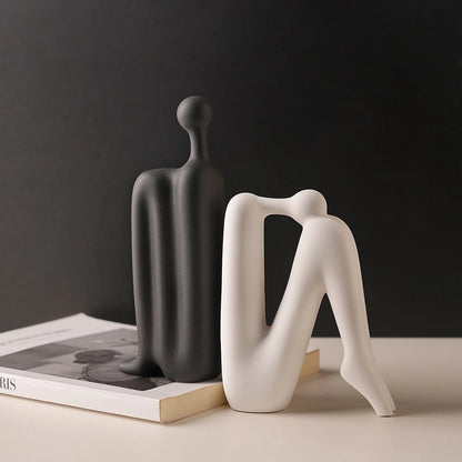 Abstract Back-to-Back Figure Porcelain Bookends