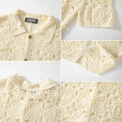 Open Crochet Knit Shirt