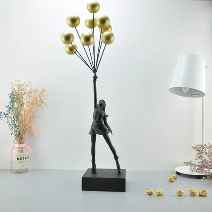 BALLOON GIRL SCULPTURE with Wire Balloon Forms