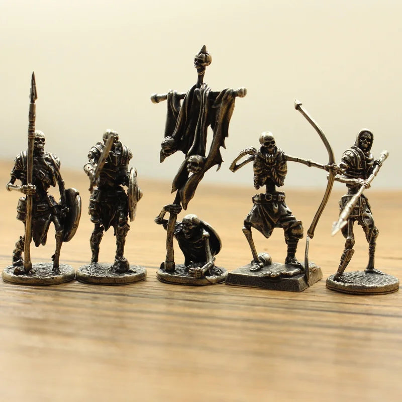 The Legion - Skeleton Soldier Figurine in Aged Copper