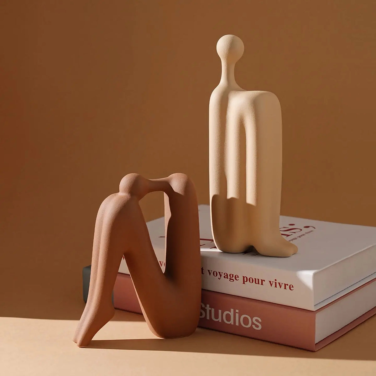 Abstract Back-to-Back Figure Porcelain Bookends