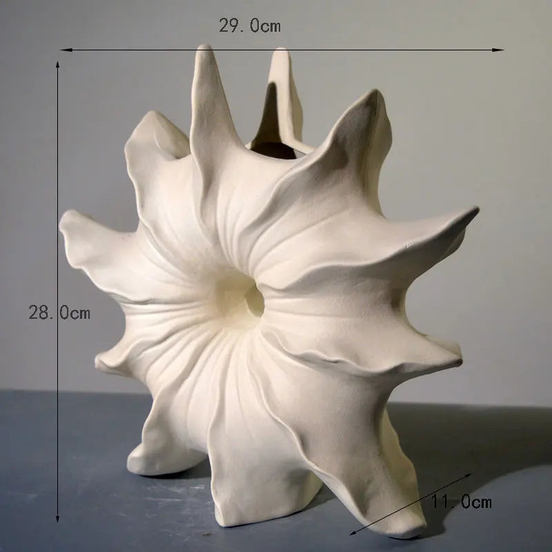 Abstract Ceramic Shell Vase