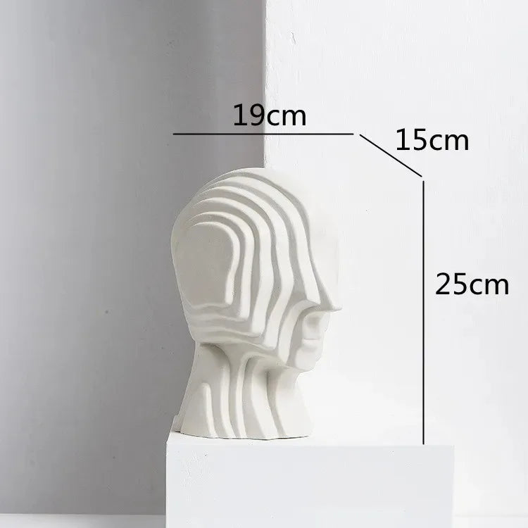 Fluted Abstract Head Sculpture