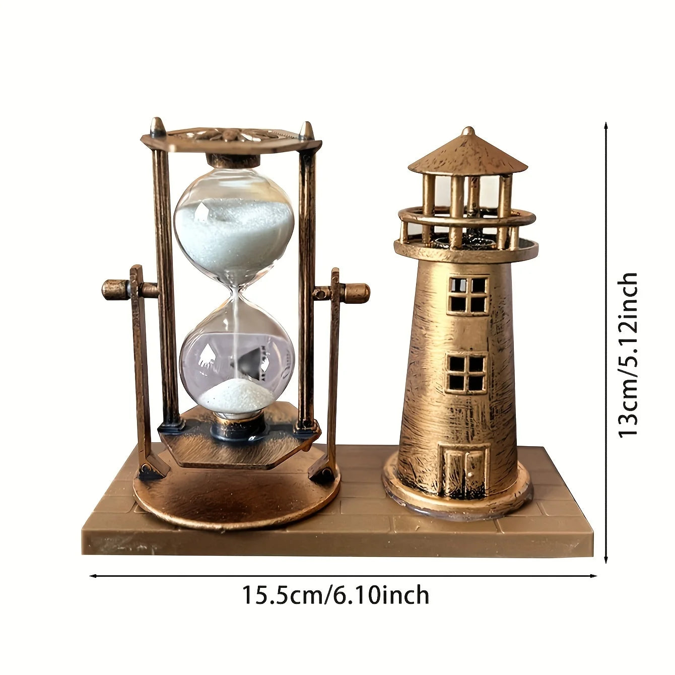 Bronze Lighthouse Hourglass Ornament