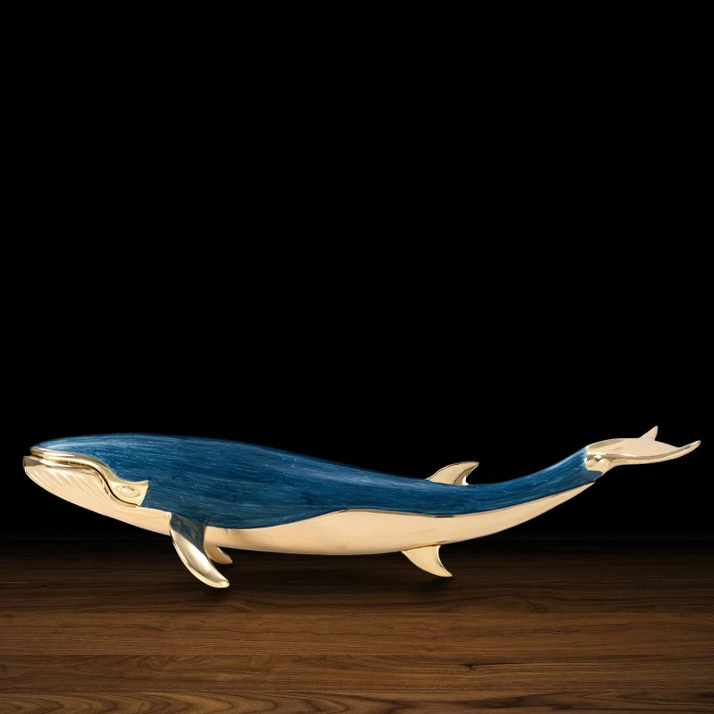 Enameled Alloy Whale Sculpture