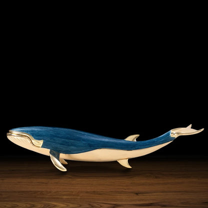 Enameled Alloy Whale Sculpture