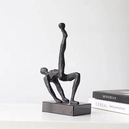 Abstract Athlete Cast Metal Sculpture