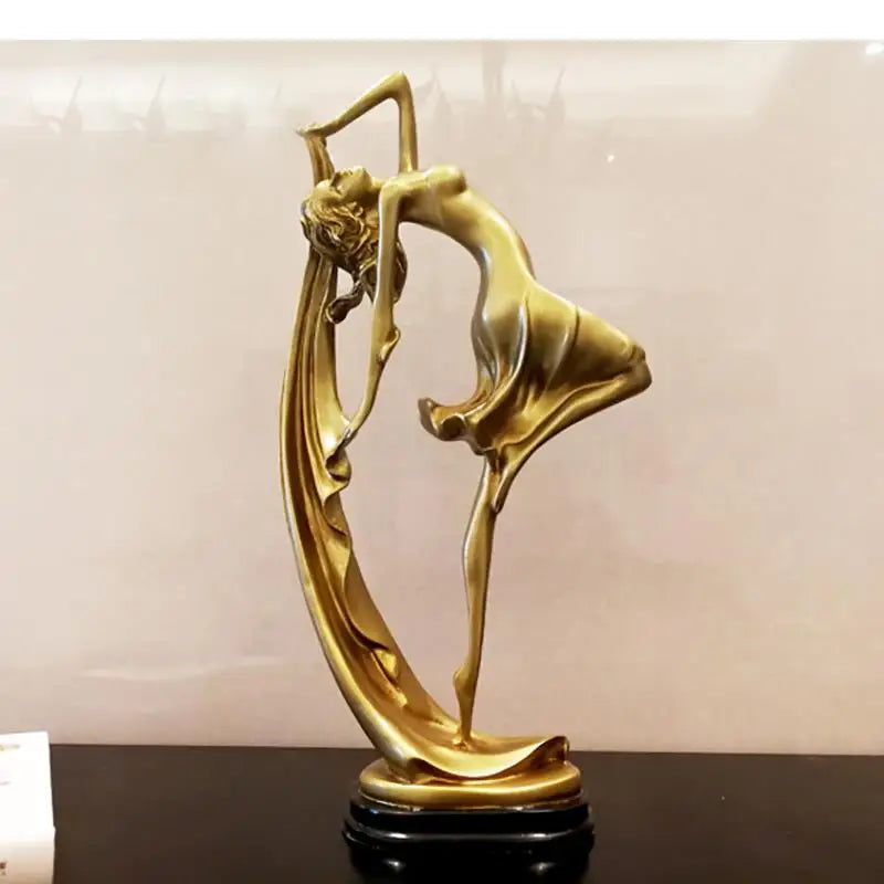 Graceful Silhouette - Gold &amp; Silver Dancer Sculpture