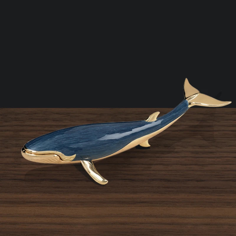 Enameled Alloy Whale Sculpture
