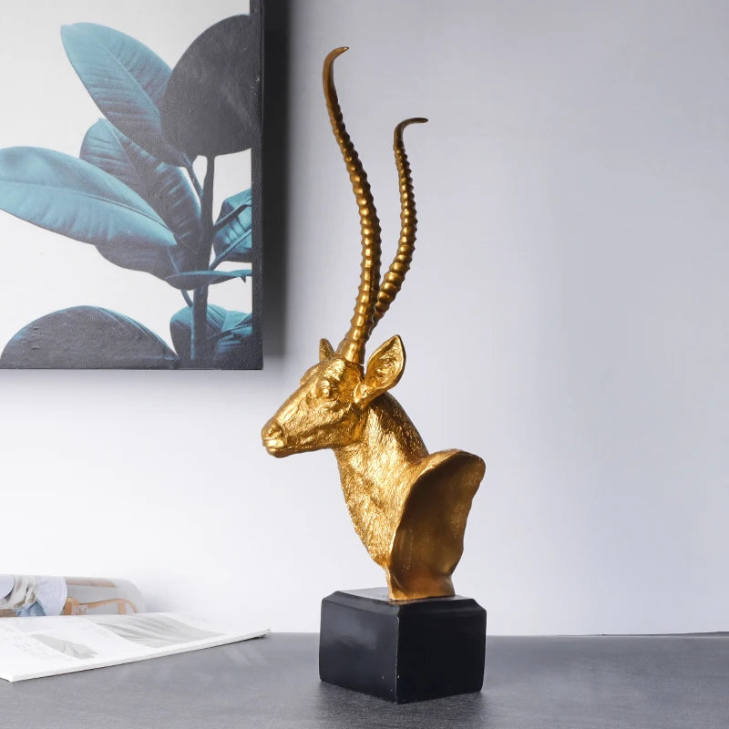 Antelope Head Bust Sculpture