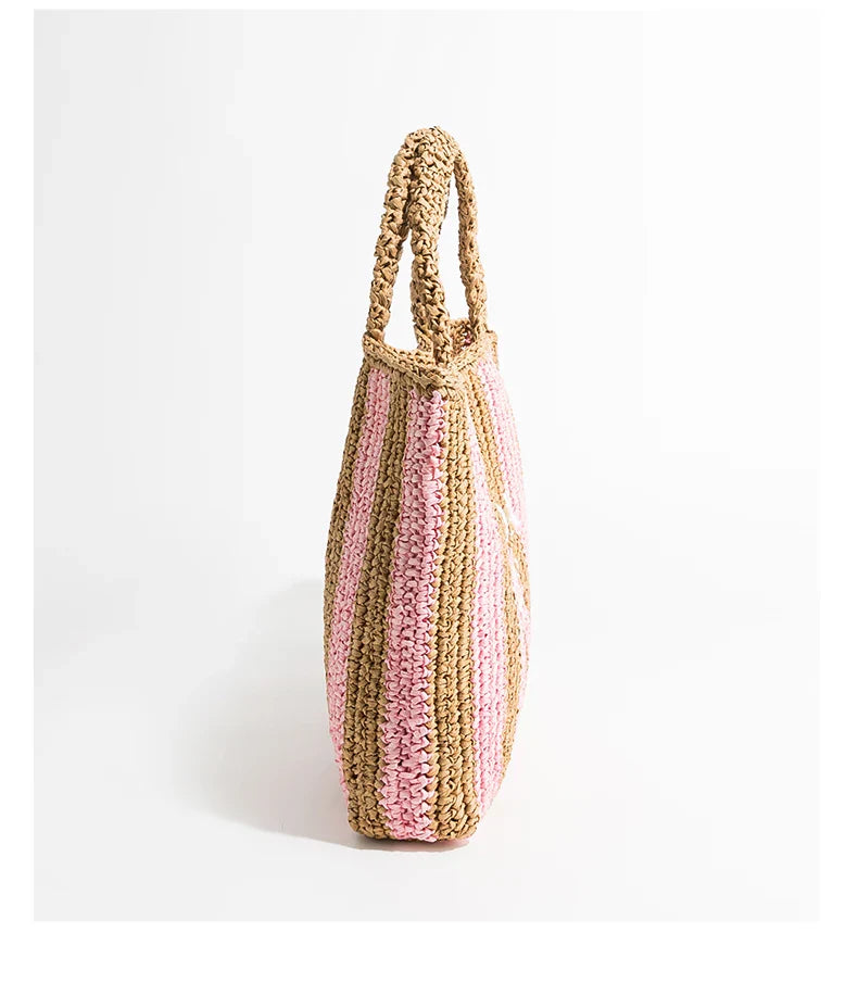 Handwoven Straw Beach Tote