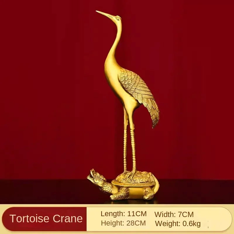 ETERNAL COMPANIONS | Crane on Tortoise Sculpture