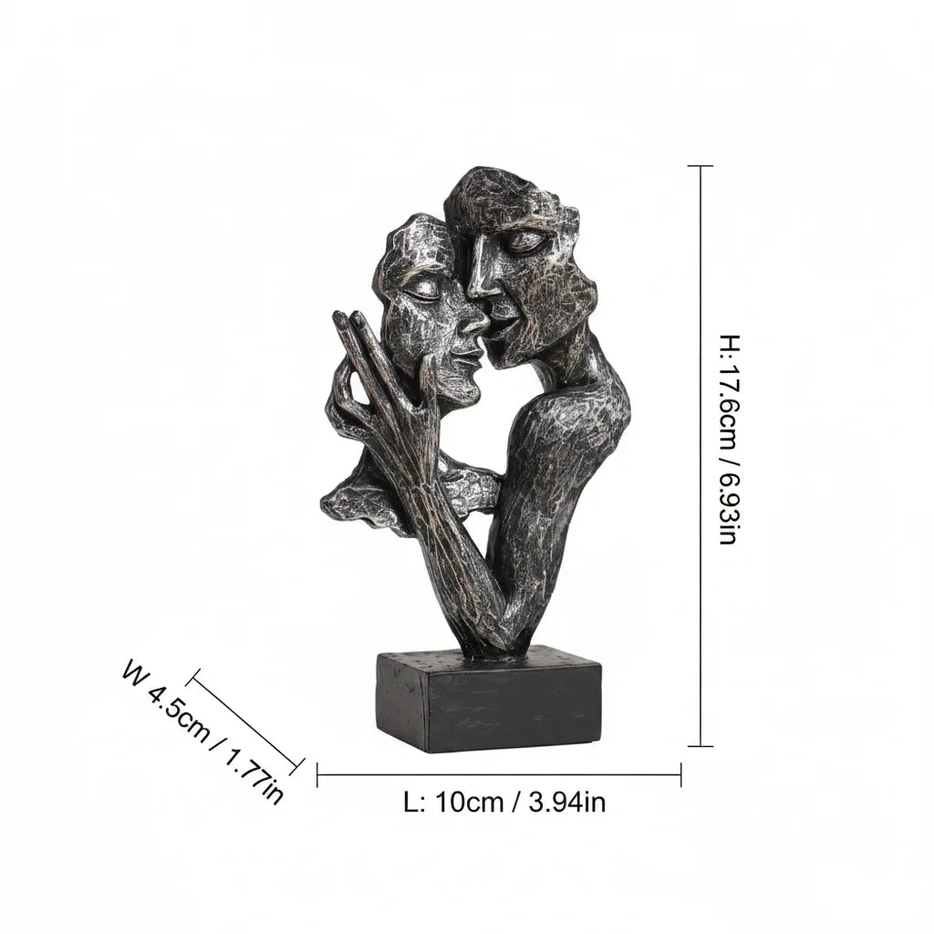 Vintage Bronze Embracing Couple Figurine