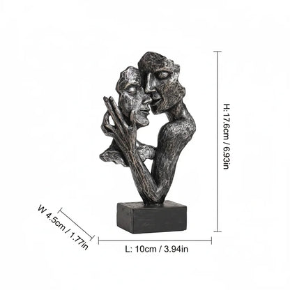 Vintage Bronze Embracing Couple Figurine