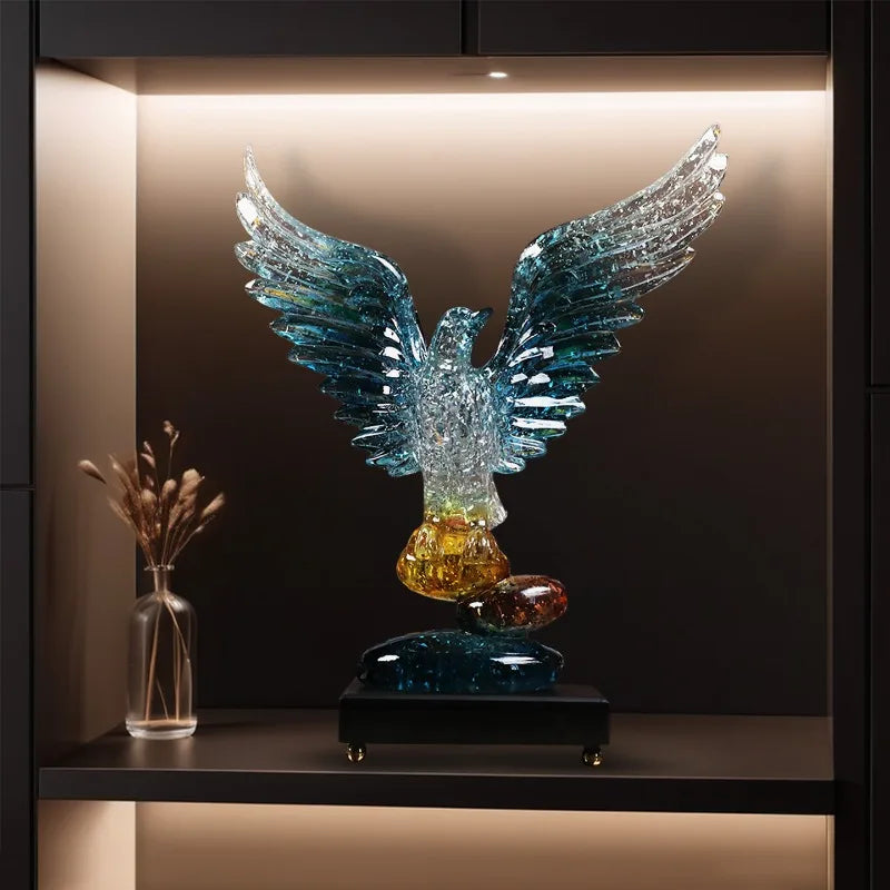Transparent Resin Eagle Sculpture