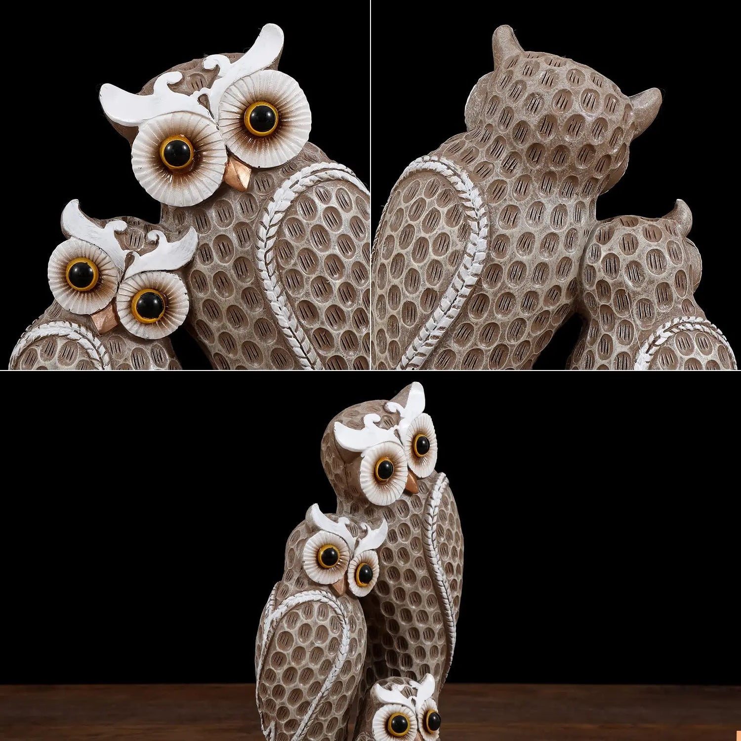 Owl Family Statue Set