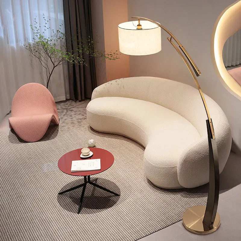 Arc Floor Lamp – Black and Gold Bow