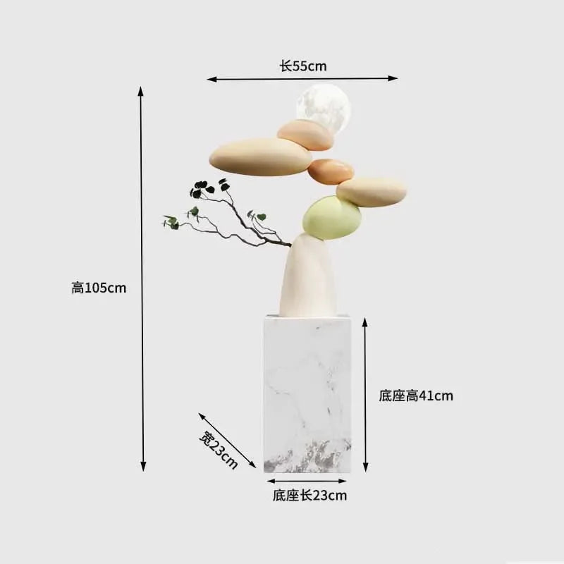 Luminous Resin Landscape Stone Sculpture