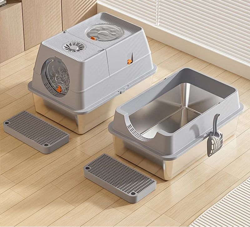 PurePaw XL Stainless Steel Litter Box for Big Cats