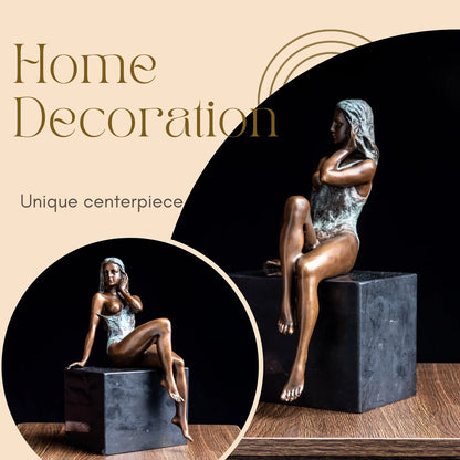 CONTEMPLATIVE FIGURE | Bronze on Marble