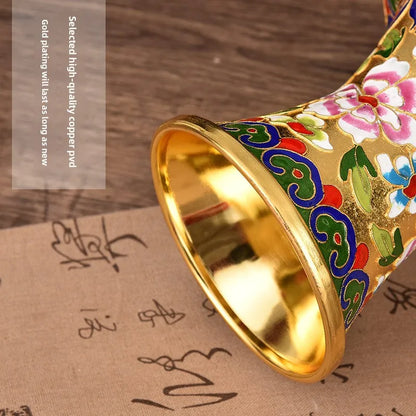 Imperial Pair - Cloisonné Enamel Vases with Floral Motifs