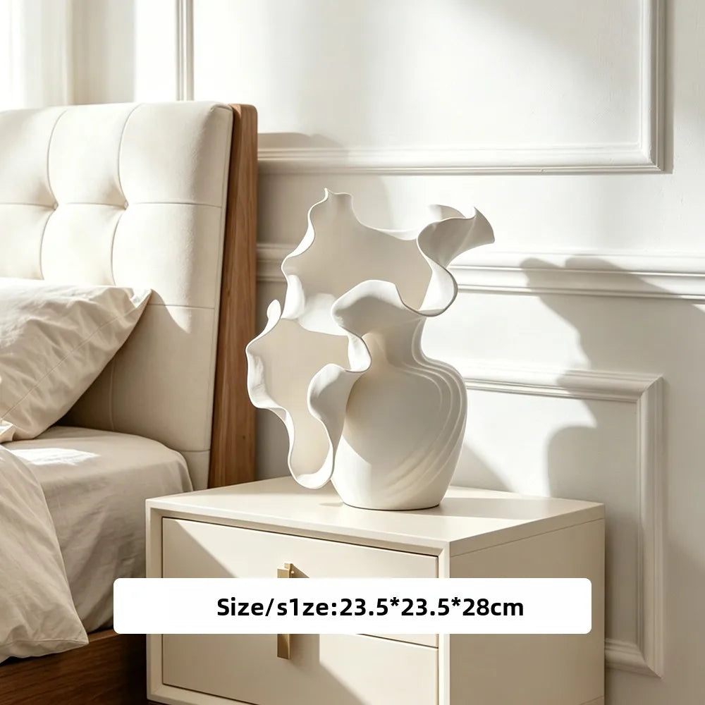 Ruffled Wave Ceramic Vase