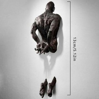 The Breakout™ - 3D Wall Figure Sculpture in Copper Finish Resin