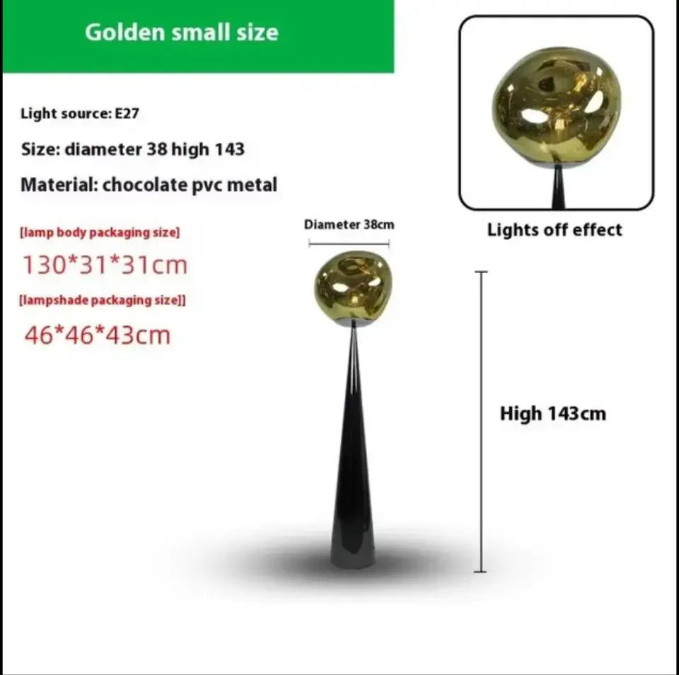 The Vulcan - Organic Form Floor Lamp with Smoke Gray Shade