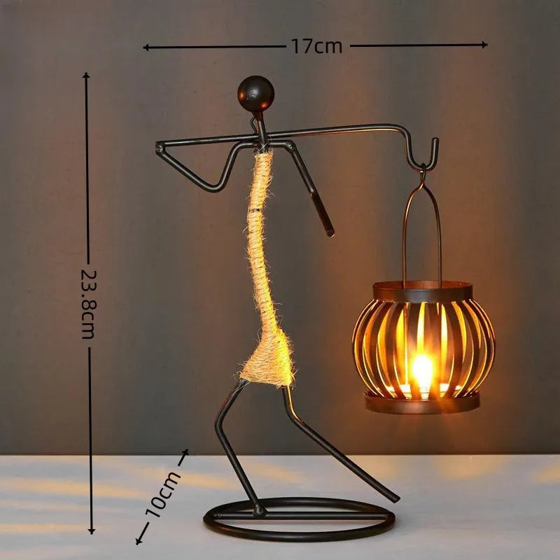 Abstract Figure Iron Candle Holder